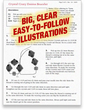Crazy Daisy Crystal Bracelet Sample Instructions